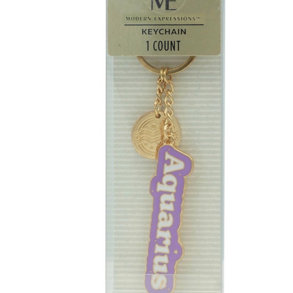 ME Essentials Gold‎ and Purple Aquarius Keychain